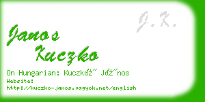 janos kuczko business card